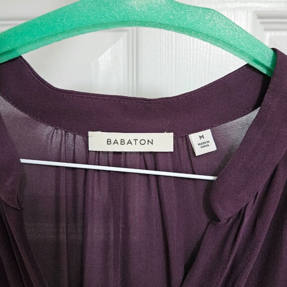Aritzia Babaton Burgundy Silk Bennet Dress - Picture 4 of 4
